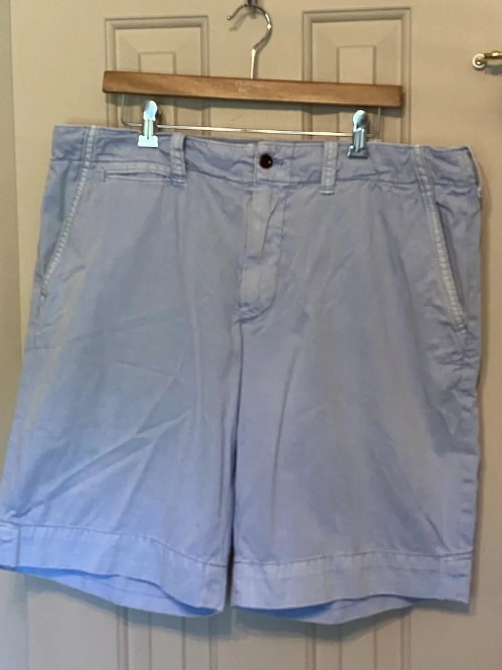 Polo Ralph Lauren Shorts Men 38 Light Blue Flat Front Casual Summer Beach Cotton